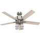 Astwood II 52 inch Brushed Nickel with Light Oak Blades Ceiling Fan