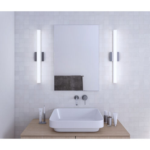 Square Bar LED 40 inch Polished Chrome Bath Bar Wall Light in 40.00 in.
