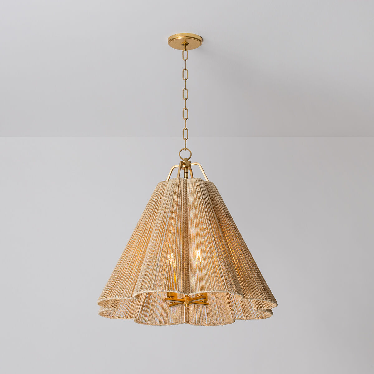 Sonoma 4 Light 27.5 inch Vintage Gold Leaf Pendant Ceiling Light