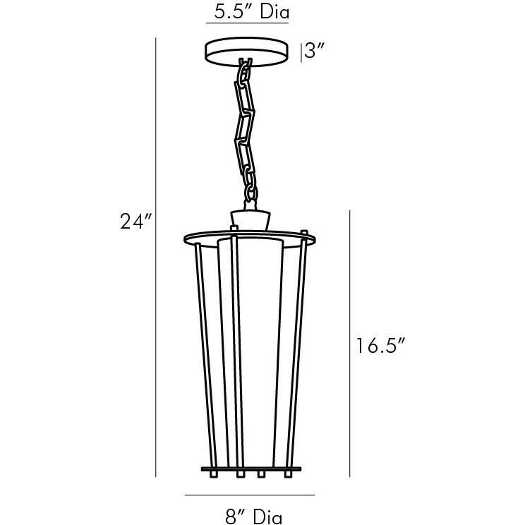 Sorel 1 Light 8 inch Aged Iron/Nickel Outdoor Pendant