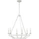 C&M by Chapman & Myers Brighton 6 Light 32 inch Aged Pewter Chandelier Ceiling Light in Standard