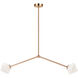 Novo 2 Light 6.25 inch Aged Gold Brass Pendant Ceiling Light in Aged Gold Brass and Opal Glass