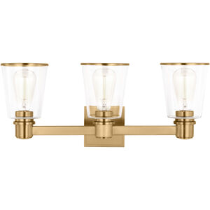 C&M by Chapman & Myers Alessa 3 Light 22.13 inch Burnished Brass Bath Vanity Wall Sconce Wall Light