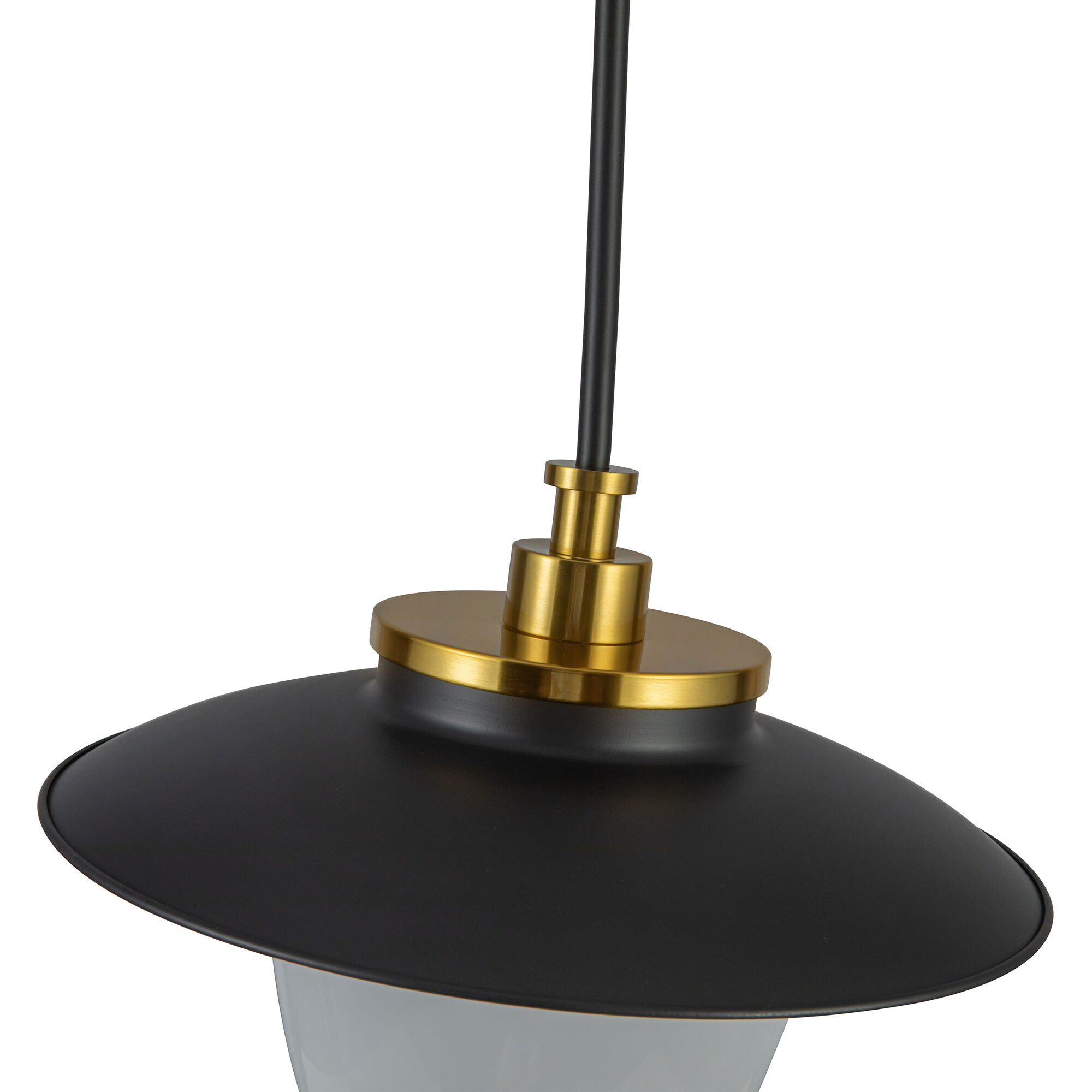 Dahlia 1 Light 15 inch Black and Brass Pendant Ceiling Light