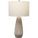 Volterra 28 inch 150.00 watt Crackled Taupe-Gray and Antique Brushed Brass Table lamp Portable Light