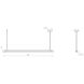 Keel LED 60 inch Bright Satin Aluminum Pendant Ceiling Light in 3000K