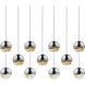 Grapes LED 37 inch Polished Chrome Cluster Pendant Ceiling Light in Clear Glass Lens