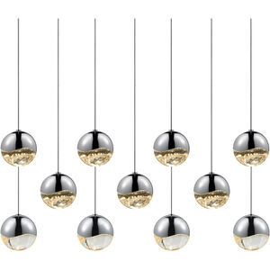 Grapes LED 37 inch Polished Chrome Cluster Pendant Ceiling Light in Clear Glass Lens