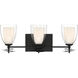 Elowen 3 Light 21.75 inch Dark Matte Black Vanity Wall Light