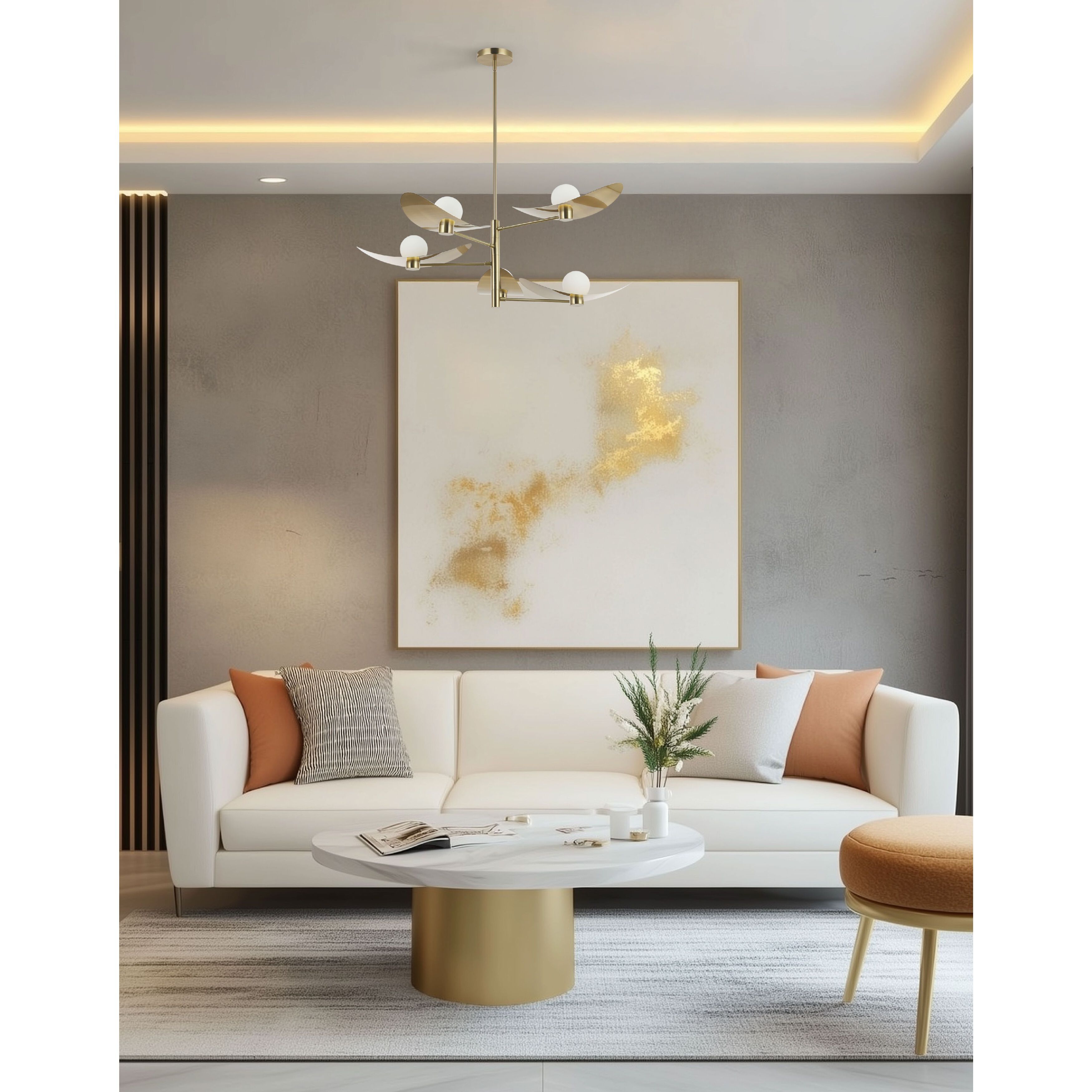 Christobel LED 40 inch Aged Brass Chandelier Ceiling Light