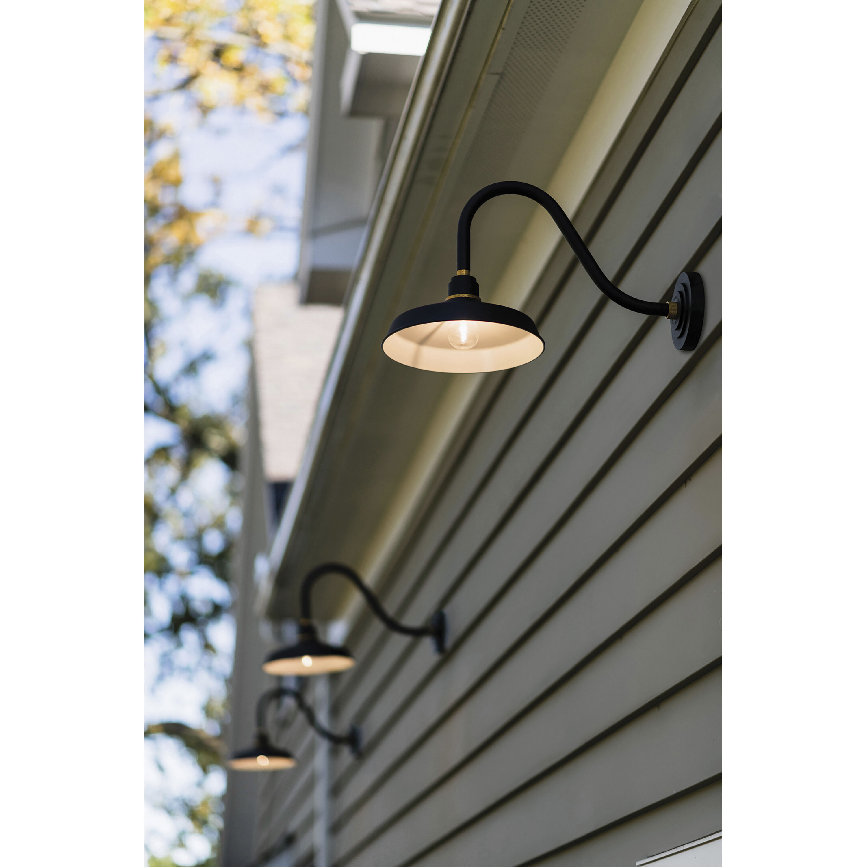 Black gooseneck exterior light deals