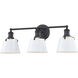 Holgate 3 Light 24 inch Enamel White with Charcoal Vanity Light Wall Light