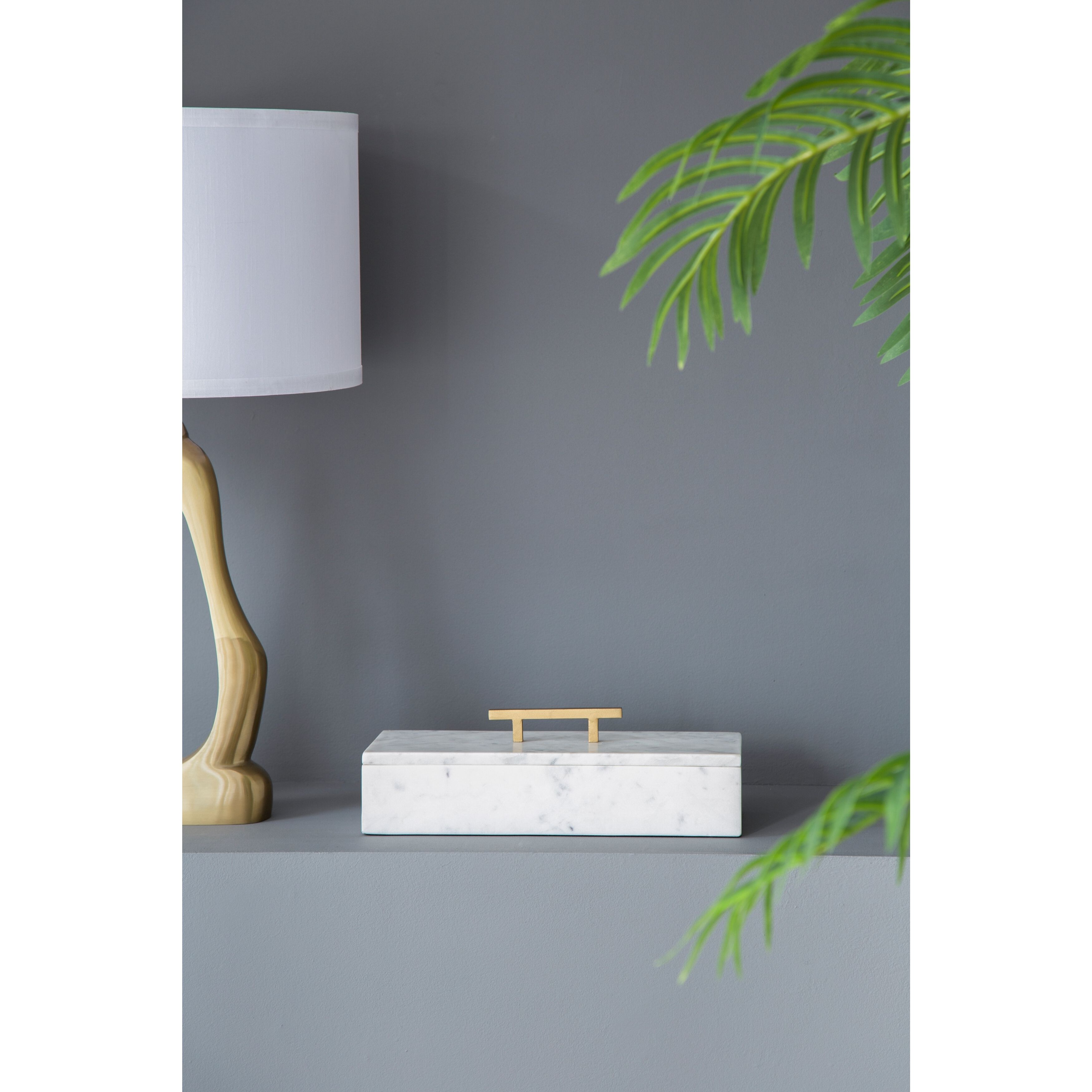 Anita 14.5 X 6 inch White/Gold Decorative Box