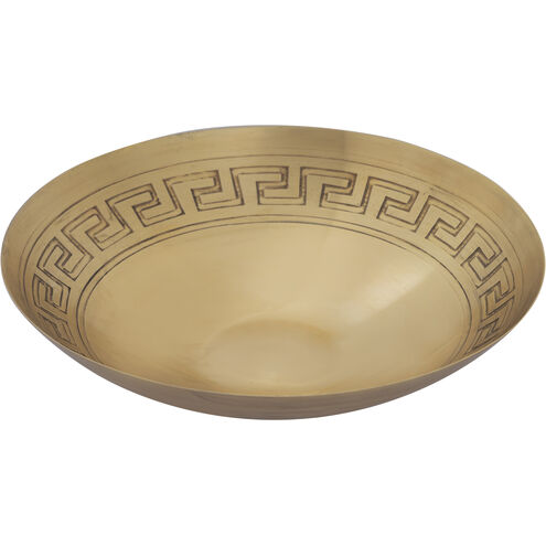 Greek Key 13 X 3.25 inch Decorative Bowl in Antique Brass, Set of 3