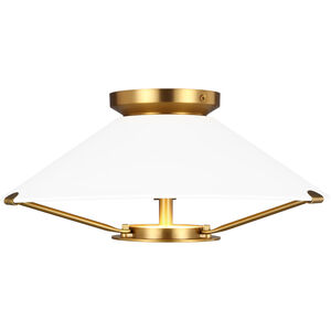 C&M by Chapman & Myers Ultra-Light LED 15 inch Burnished Brass Flush Mount Ceiling Light