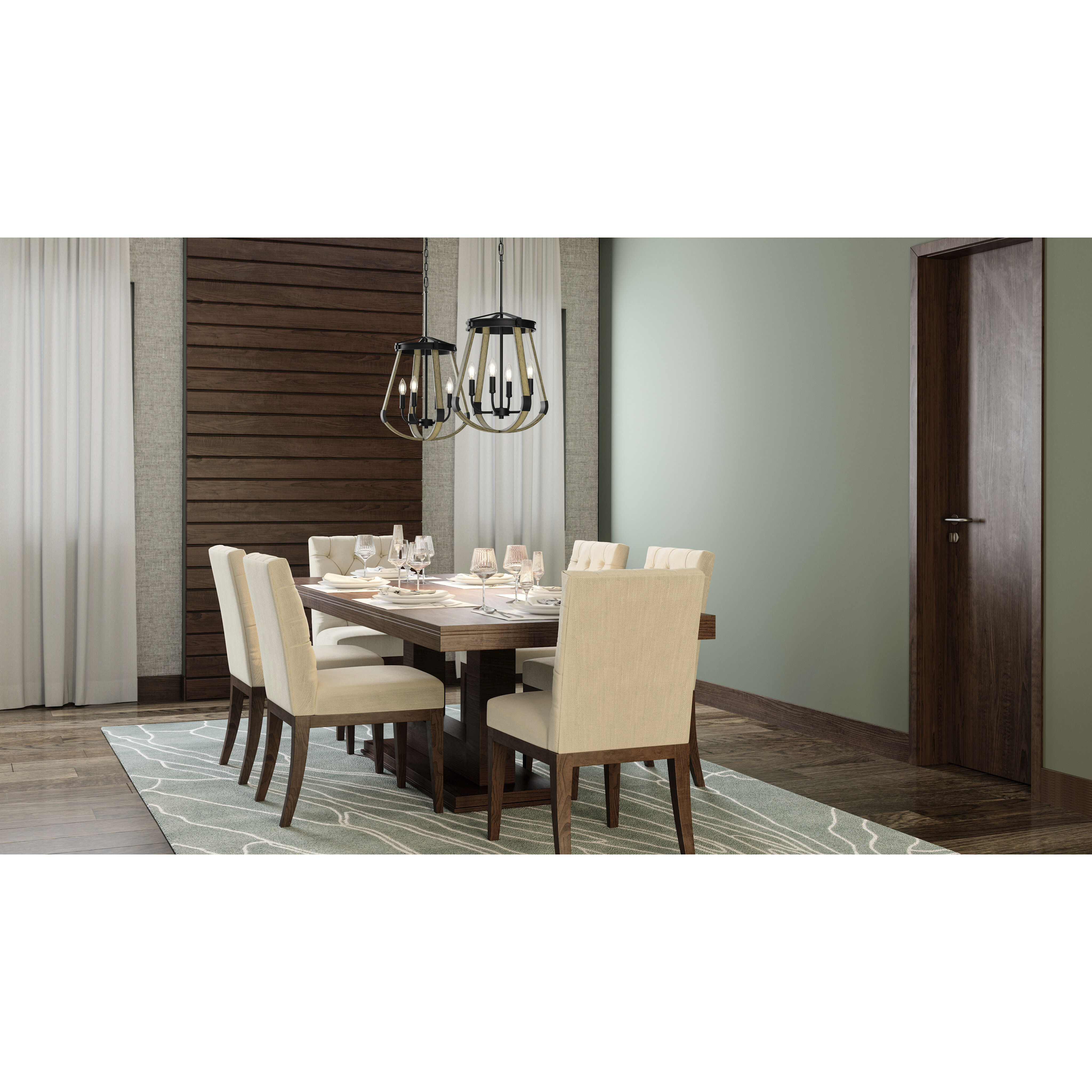 Demura 4 Light 16.25 inch Matte Black Pendant Ceiling Light