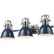 Yep Duncan Vanity Wall Light in Chrome, Navy