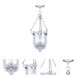 Jefferson 3 Light 12 inch Brushed Nickel Chain Lantern