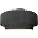 Radiance Collection - Pleated Tier LED 12 inch Gloss Grey Semi-Flush Ceiling Light, Form+Finish+Function
