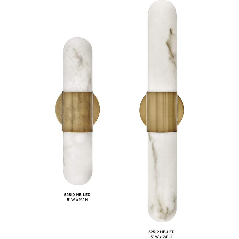 Ibiza LED 24 inch Heritage Brass Bath Light Wall Light