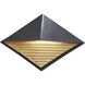 Ambiance LED 12 inch Carbon Matte Black with Champagne Gold ADA Wall Sconce Wall Light, Diamond