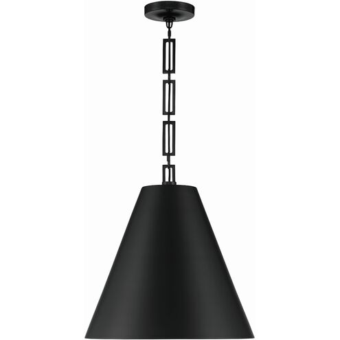 Alston 3 Light 18 inch Matte Black/Antique Gold Pendant Ceiling Light in Matte Black and Antique Gold