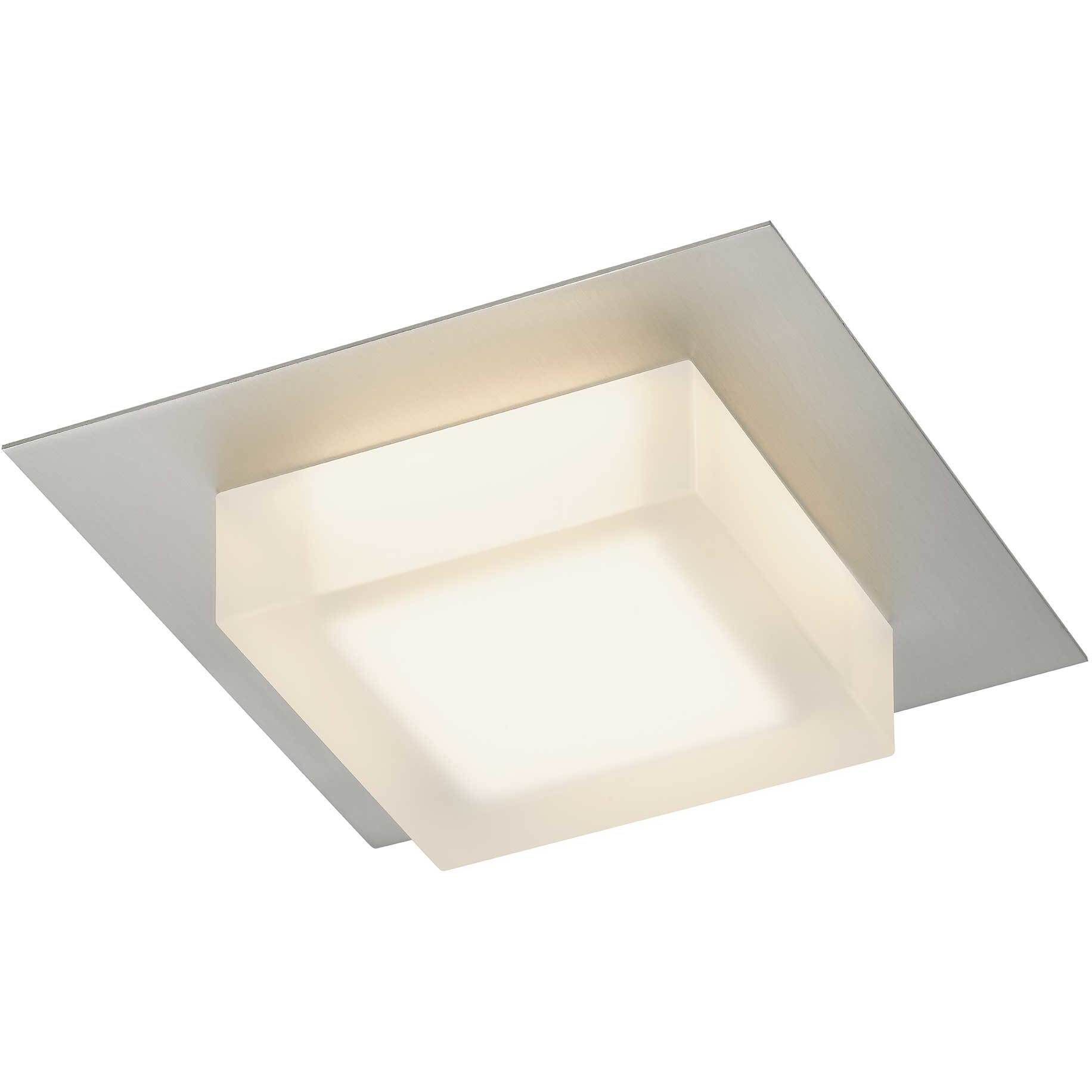 Foursquare LED 8 inch Brushed Stainless Steel Outdoor Flush Mount