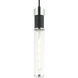 Tubo 1 Light 2 inch Matte Black and Chrome Pendant Ceiling Light