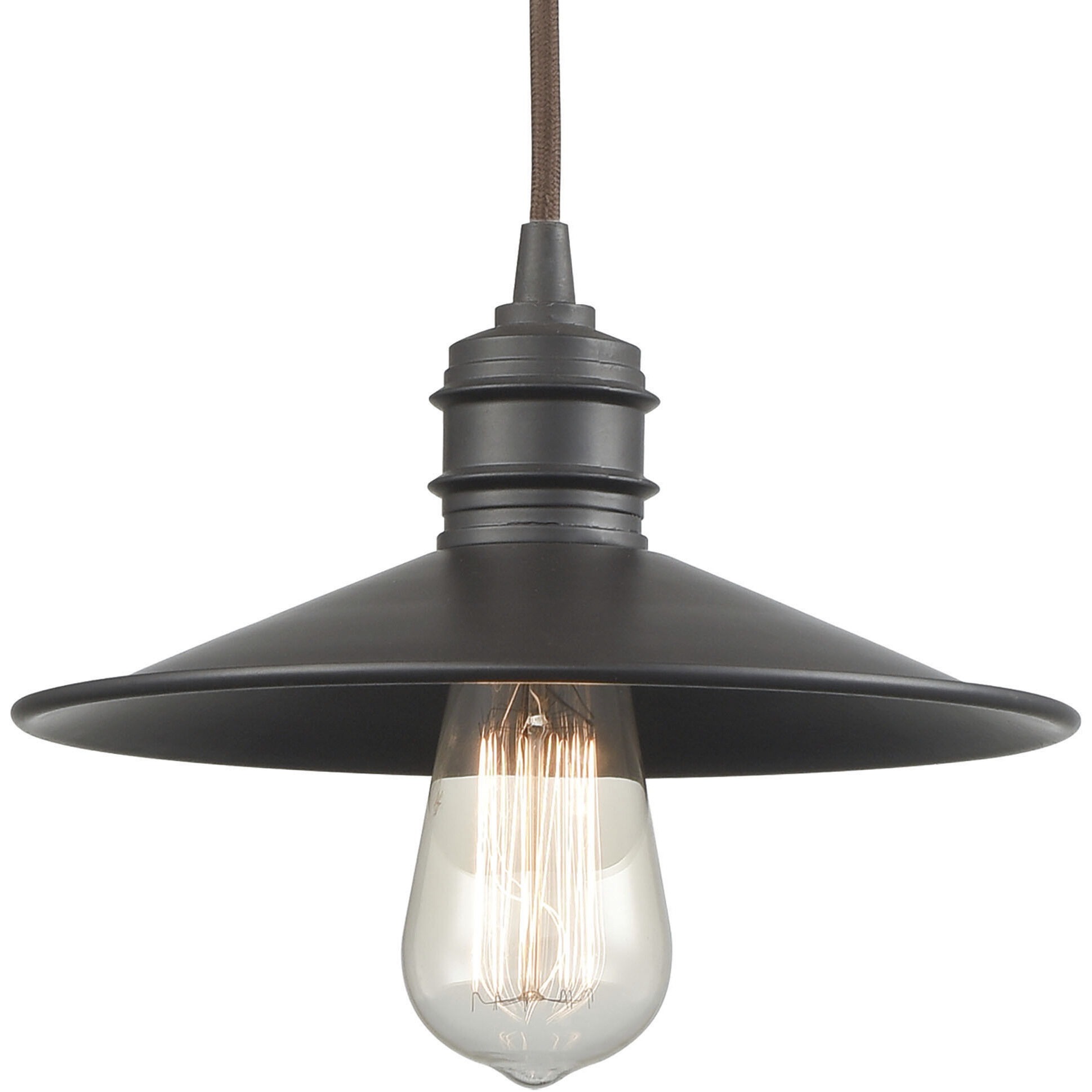 Spindle Wheel 1 Light 10 inch Oil Rubbed Bronze Mini Pendant Ceiling Light