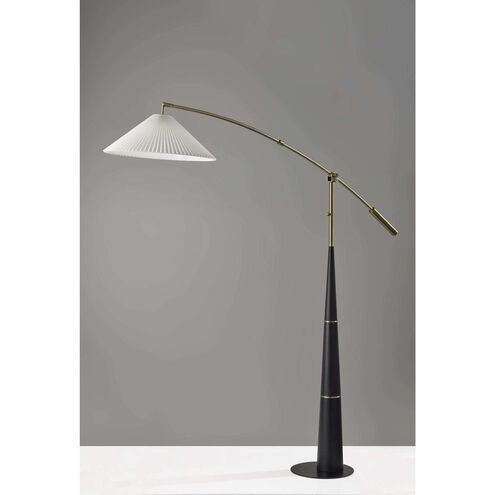 Leroy 66 inch 150.00 watt Black and Antique Brass Arc Floor Lamp Portable Light