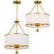 Broche 3 Light 14 inch Antique Gold Mini Chandelier Ceiling Light