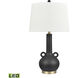 Sanderson 27 inch 9.00 watt Matte Black Glazed with Antique Brass Table Lamp Portable Light