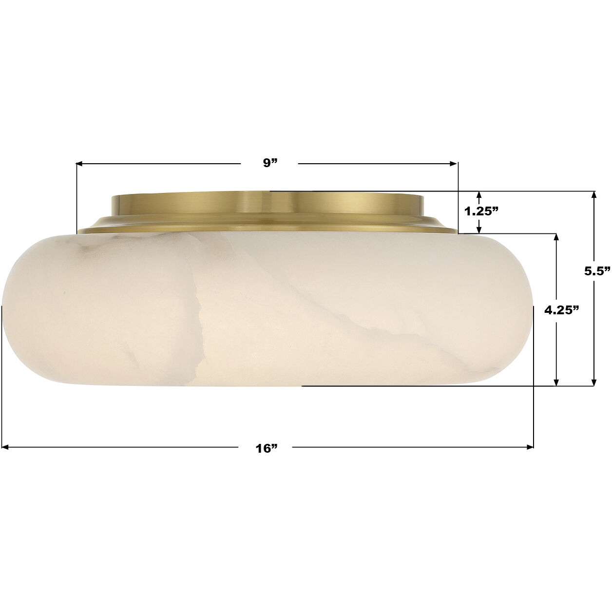 Acme 1 Light 16 inch Aged Brass Flush Ceiling Light