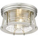 Cape Harbor 2 Light 12 inch Brushed Nickel Flush Mount Ceiling Light