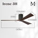 Atlas Irene-3H 60 inch Matte Black with Walnut Tone Blades Flush Mount Paddle Fan, Flush Mounted