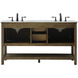 Metropolis 60 X 22 X 34 inch Driftwood Vanity Sink Set