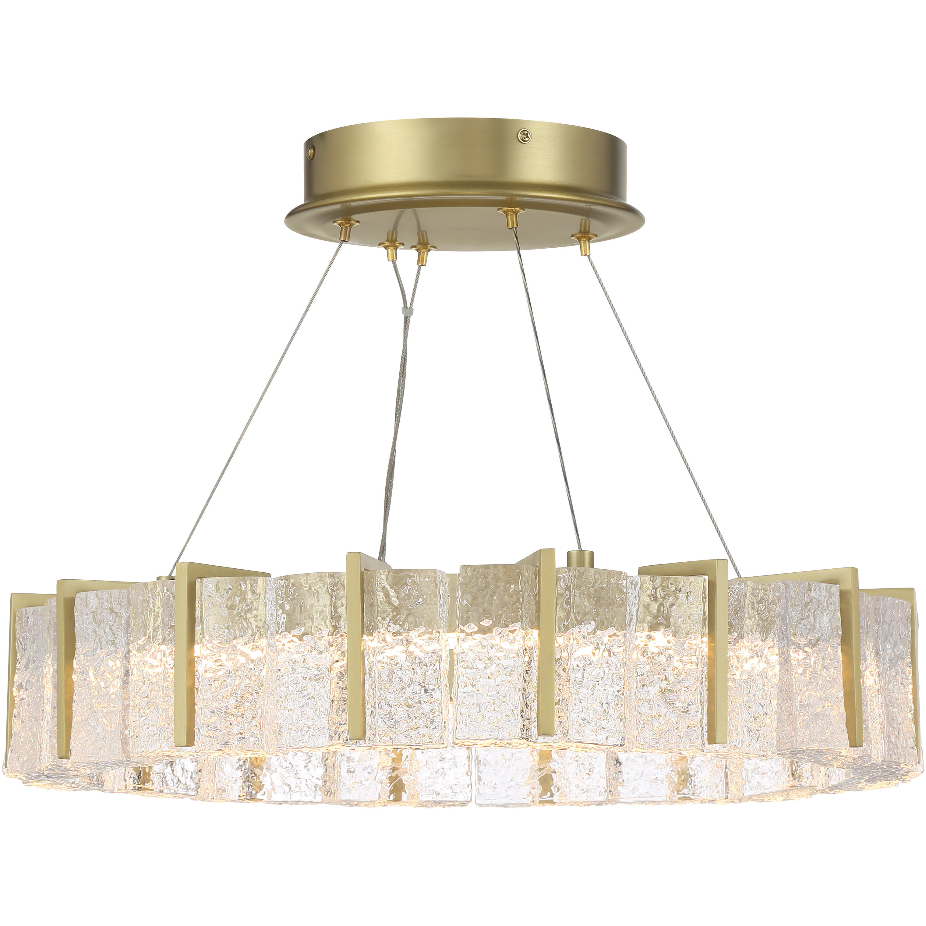 Sevryn LED 19.63 inch Soft Brass Ring Pendant Convert to Semi-Flush Ceiling Light