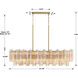 Addis 14 Light 51.75 inch Aged Brass Linear Chandelier Ceiling Light in Tronchi Glass Amber