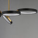 Hoopla LED 33 inch Black and Gold Chandelier Ceiling Light in Black/Gold