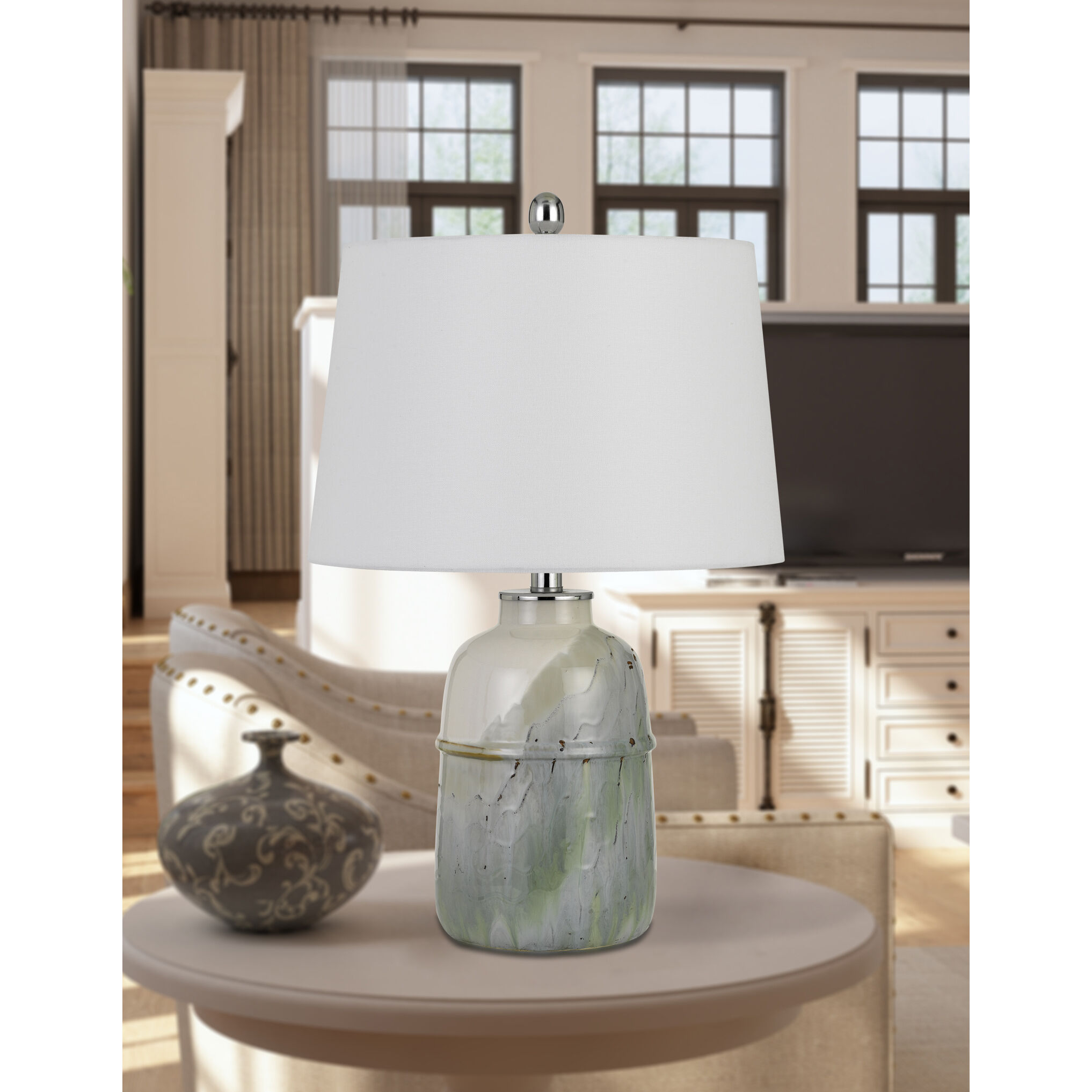 Vittoria 24 inch 150 watt Pale Mint Green Table Lamp Portable Light