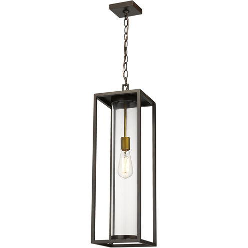 Dunbroch 1 Light 8 inch Deep Bronze and Outdoor Brass Outdoor Chain Mount Ceiling Fixture