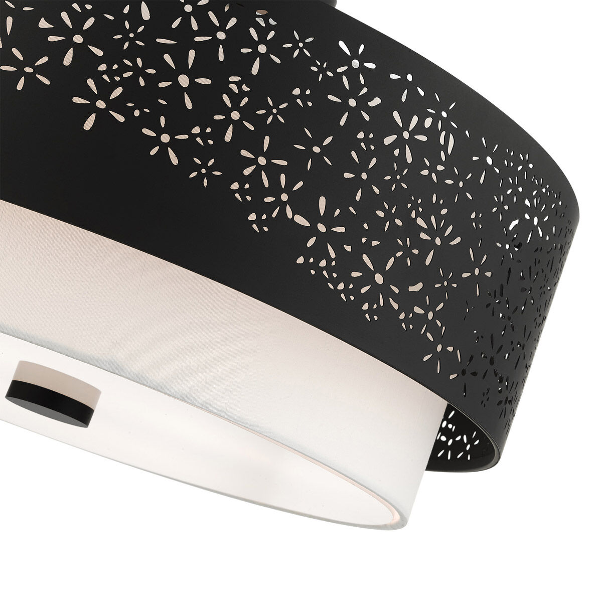 Noria 4 Light 20 inch Black Semi Flush Ceiling Light