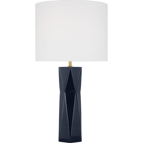 Drew & Jonathan Fernwood 26.5 inch 9.00 watt Gloss Navy Table Lamp Portable Light