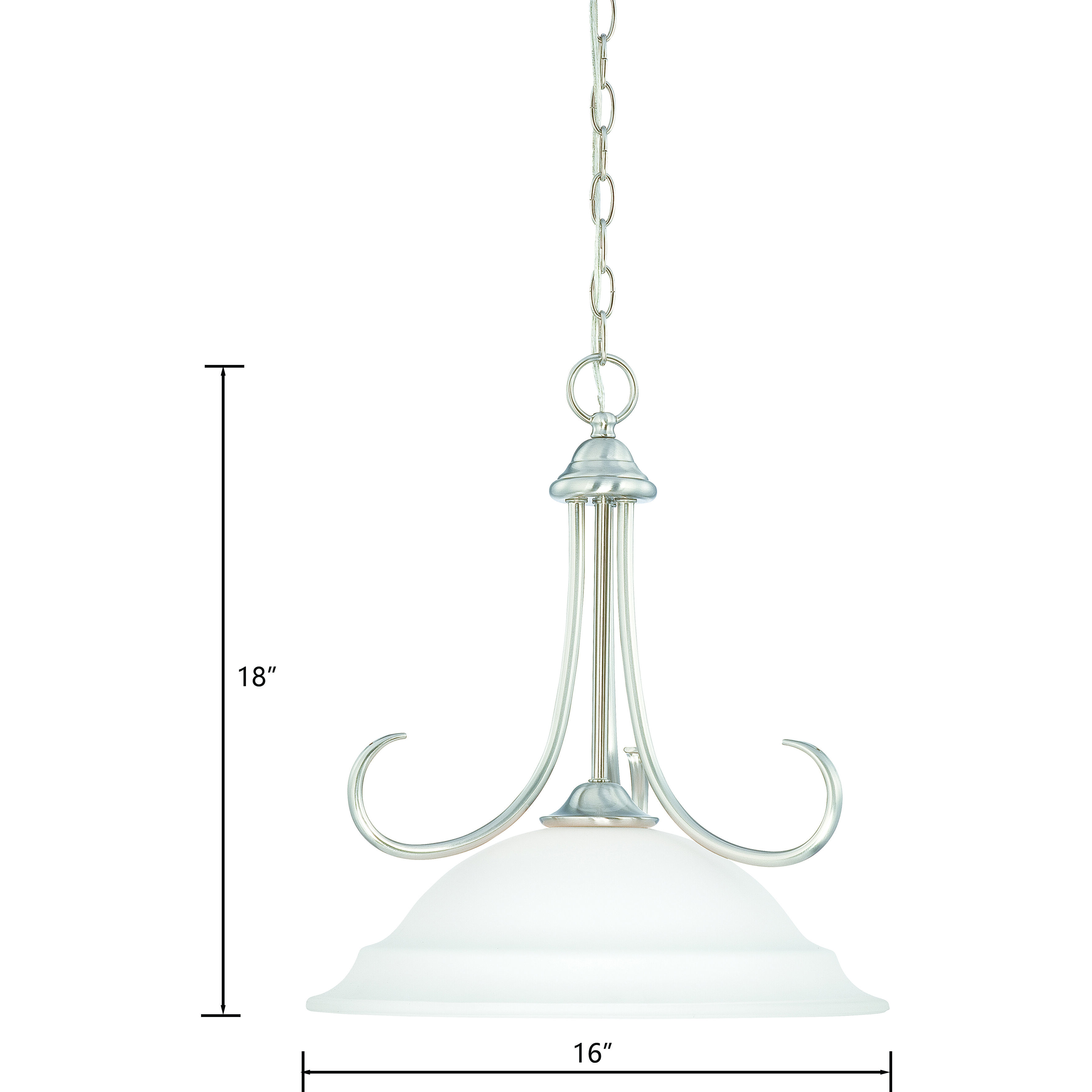 Bella 1 Light 16 inch Brushed Nickel Pendant Ceiling Light