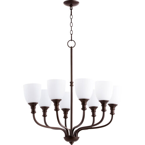 Richmond 8 Light 31 inch Oiled Bronze Chandelier Ceiling Light in Satin Opal