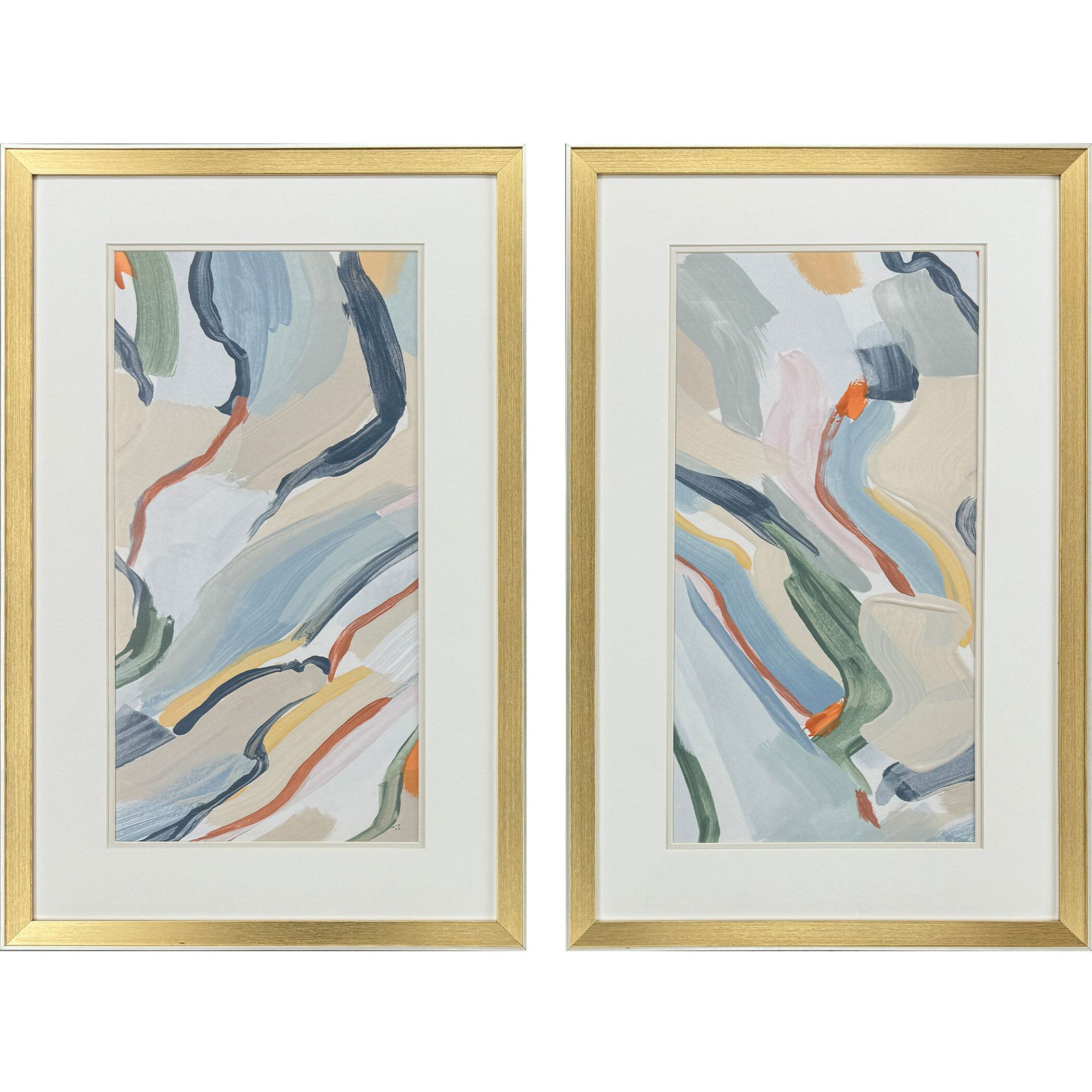 Pour Monsieur Blue and Green and Orange and Pink Framed Art, Propac