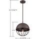 Farmhouse 1 Light 12.19 inch Oil Rubbed Bronze Outdoor Hanging Lantern