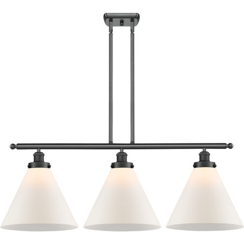 Ballston X-Large Cone LED 36 inch Matte Black Island Light Ceiling Light in Matte White Glass