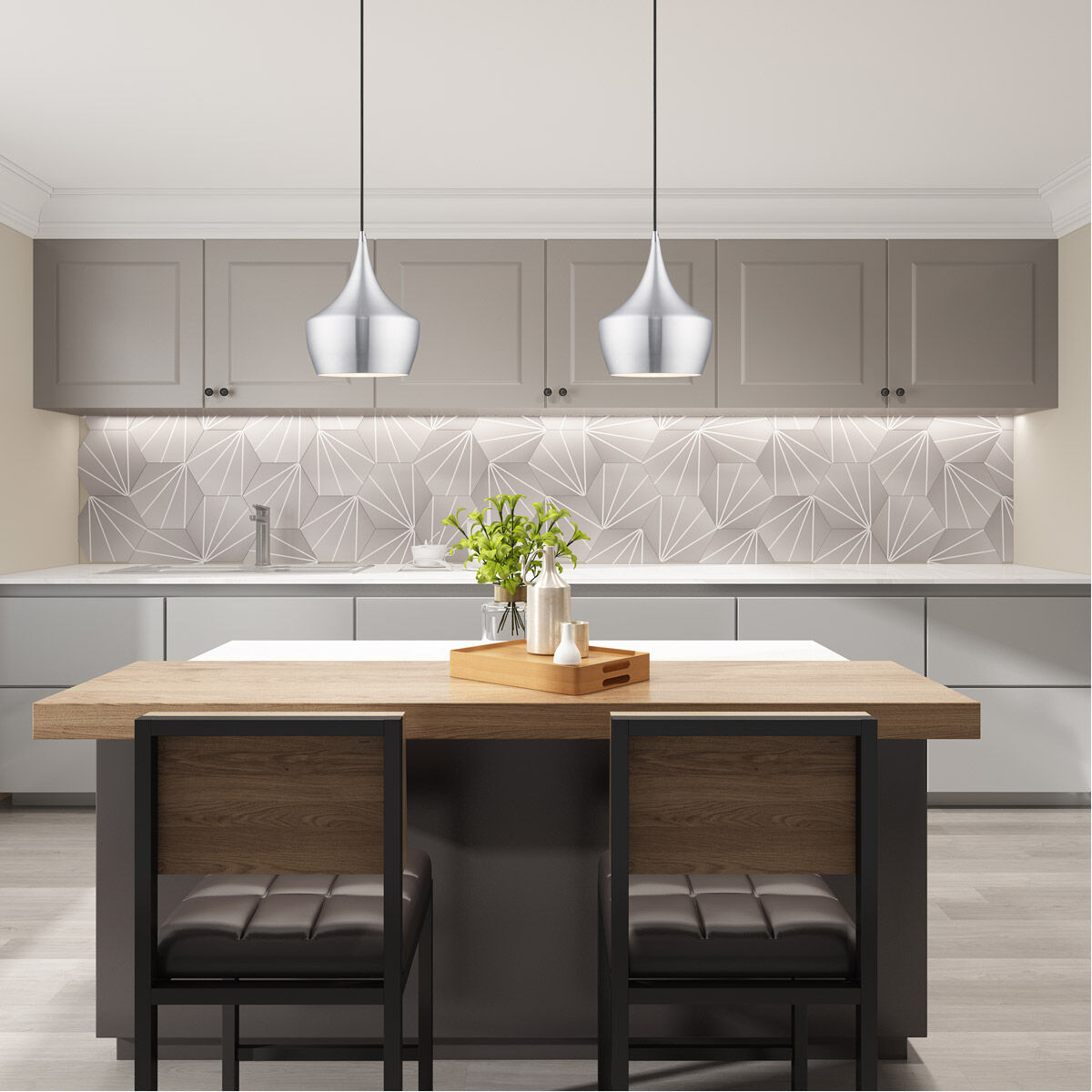 Allison 1 Light 10 inch Brushed Aluminum Mini Pendant Ceiling Light