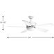 Green Lake 54 inch White Ceiling Fan, Progress LED